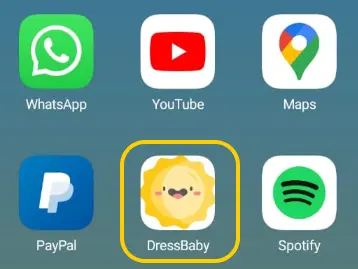 DressBaby icon on the home screen